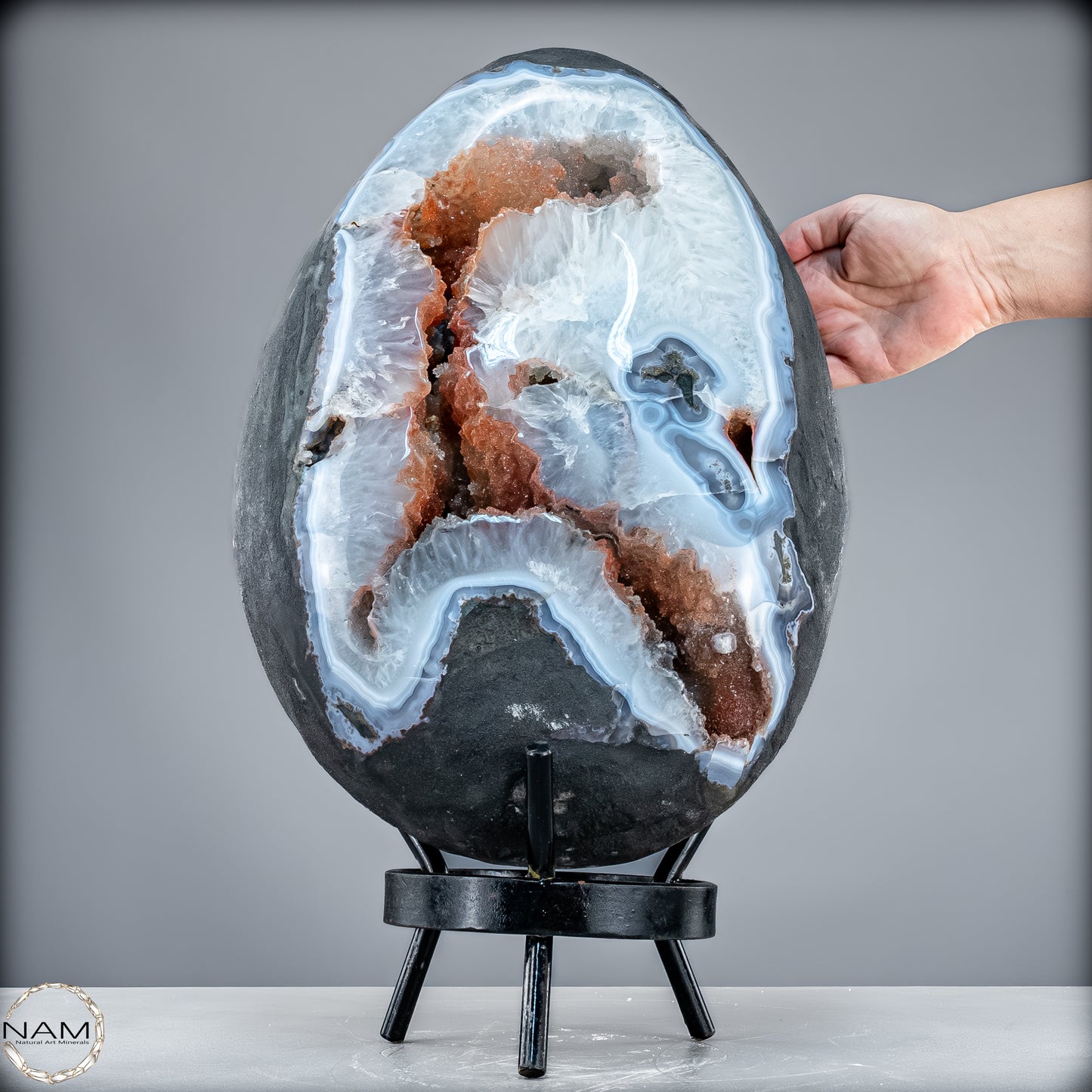 Natürliches Achat-Drusen Ei mit Chalcedon & Hämatit aus Brasilien - 32521,66 g