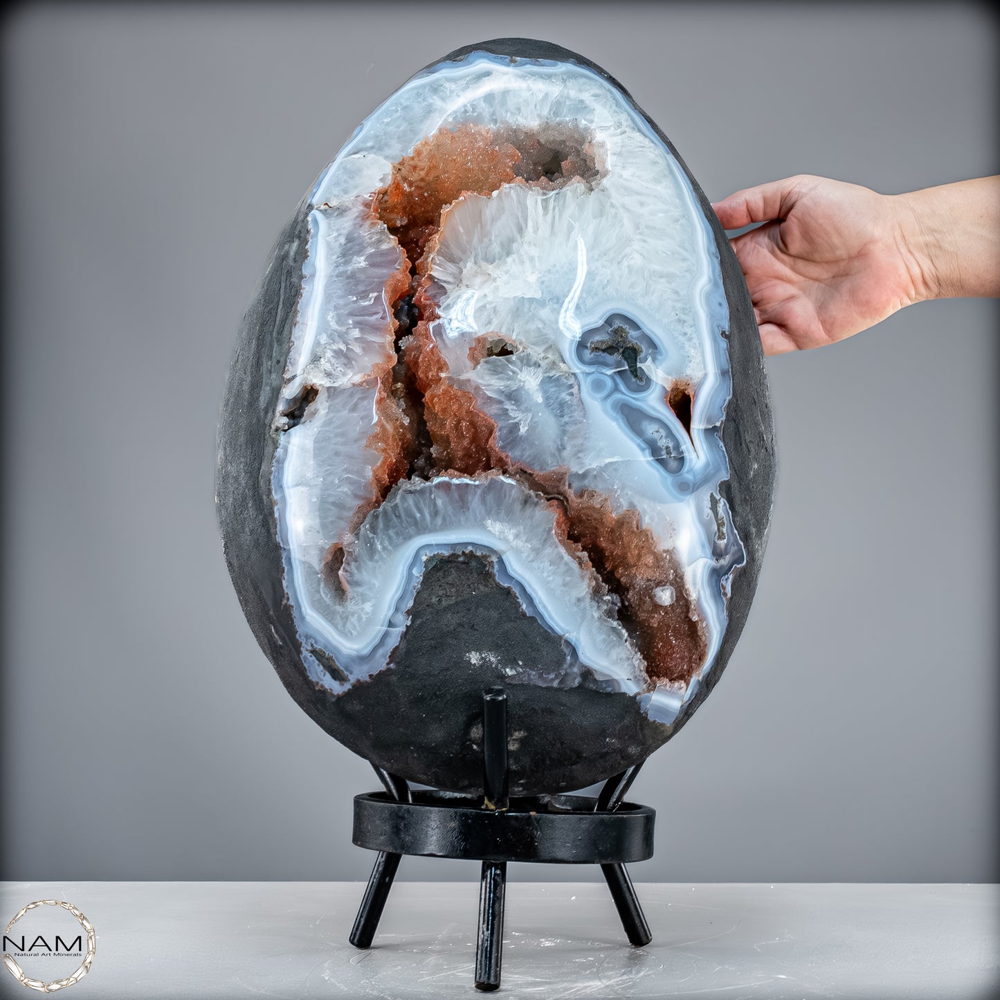 Natürliches Achat-Drusen Ei mit Chalcedon & Hämatit aus Brasilien - 32521,66 g