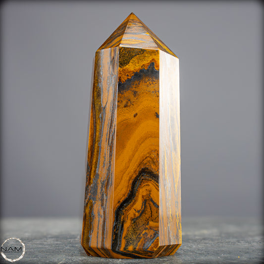 Natürlicher Tigerauge-Obelisk - 869,57g