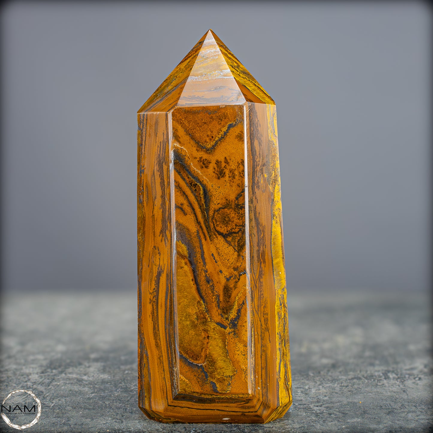 Natürlicher Tigerauge-Obelisk - 869,57g