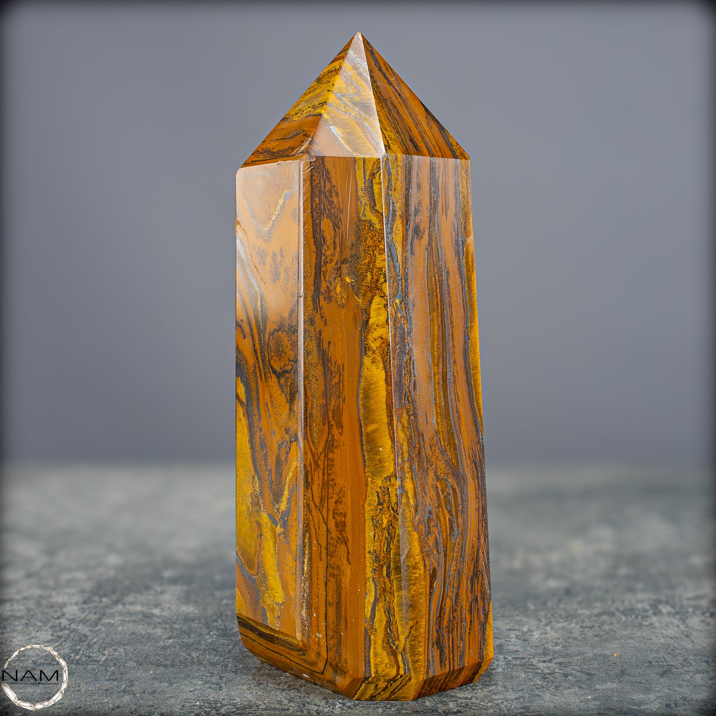 Natürlicher Tigerauge-Obelisk - 869,57g