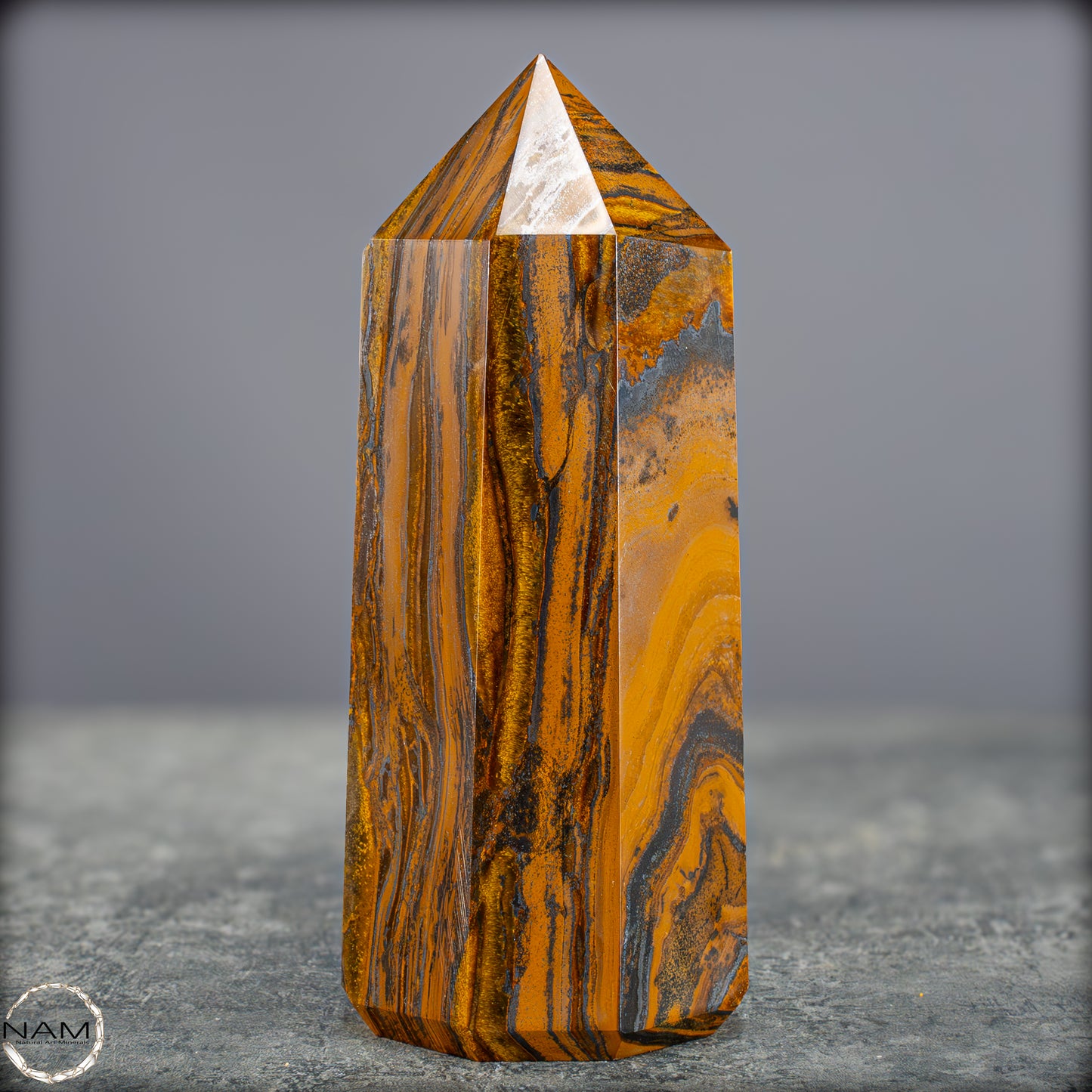 Natürlicher Tigerauge-Obelisk - 869,57g