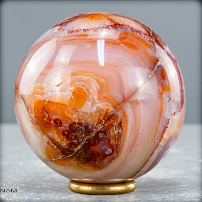 Natürliche Mehrfabige Carneol Kristall Kugel - 450,38 g