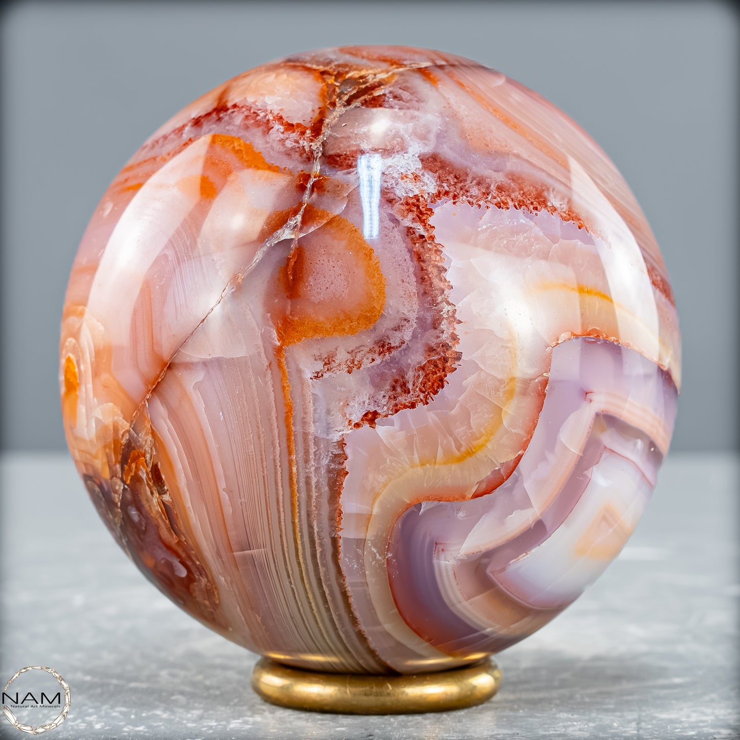 Natürliche Mehrfabige Carneol Kristall Kugel - 450,38 g