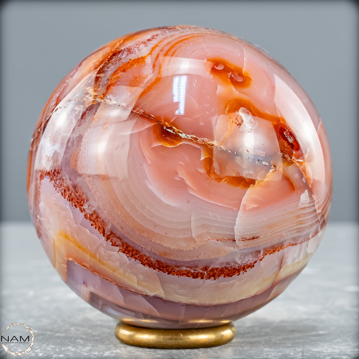 Natürliche Mehrfabige Carneol Kristall Kugel - 450,38 g