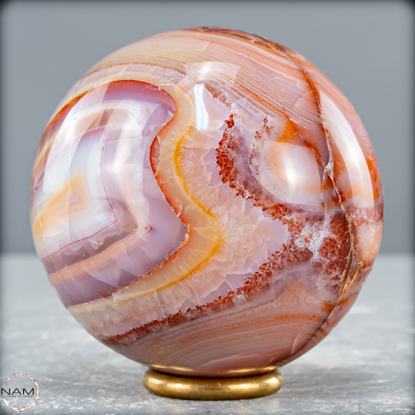 Natürliche Mehrfabige Carneol Kristall Kugel - 450,38 g