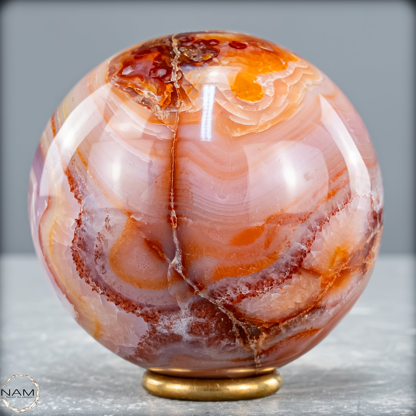 Natürliche Mehrfabige Carneol Kristall Kugel - 450,38 g