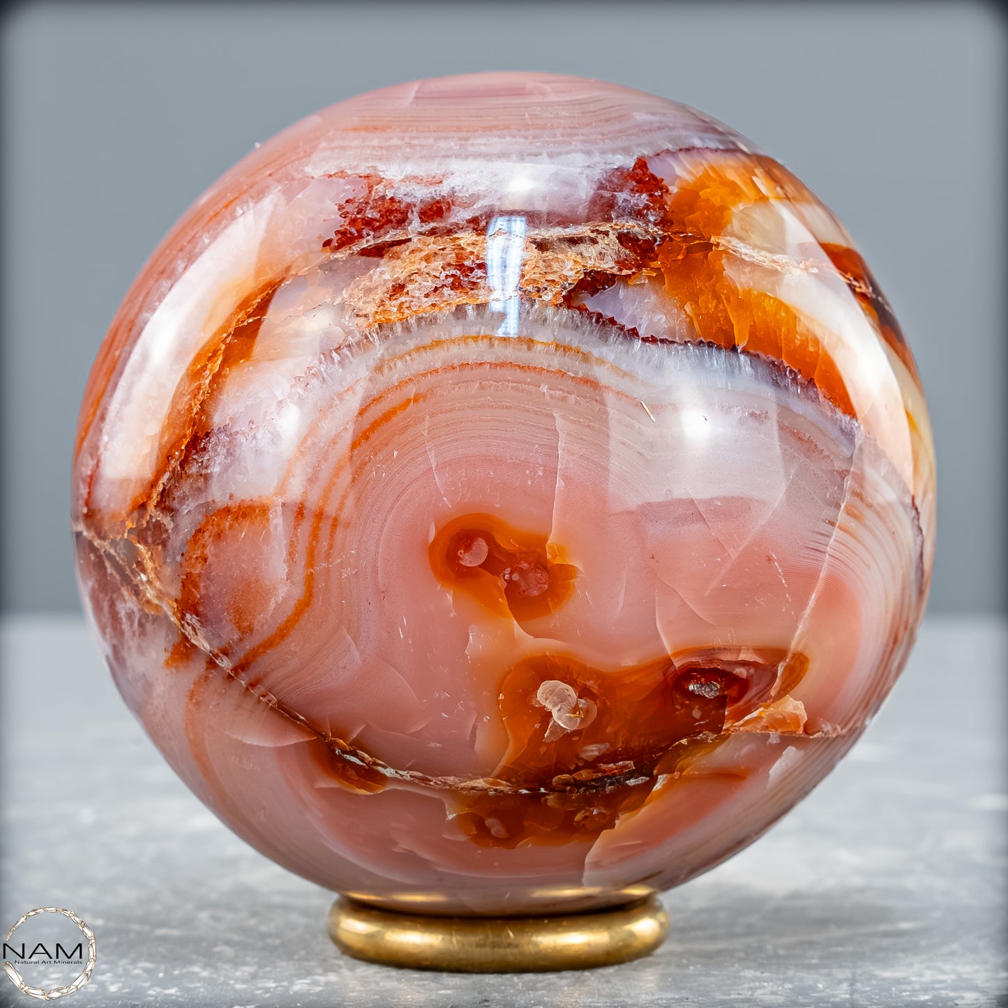 Natürliche Mehrfabige Carneol Kristall Kugel - 450,38 g