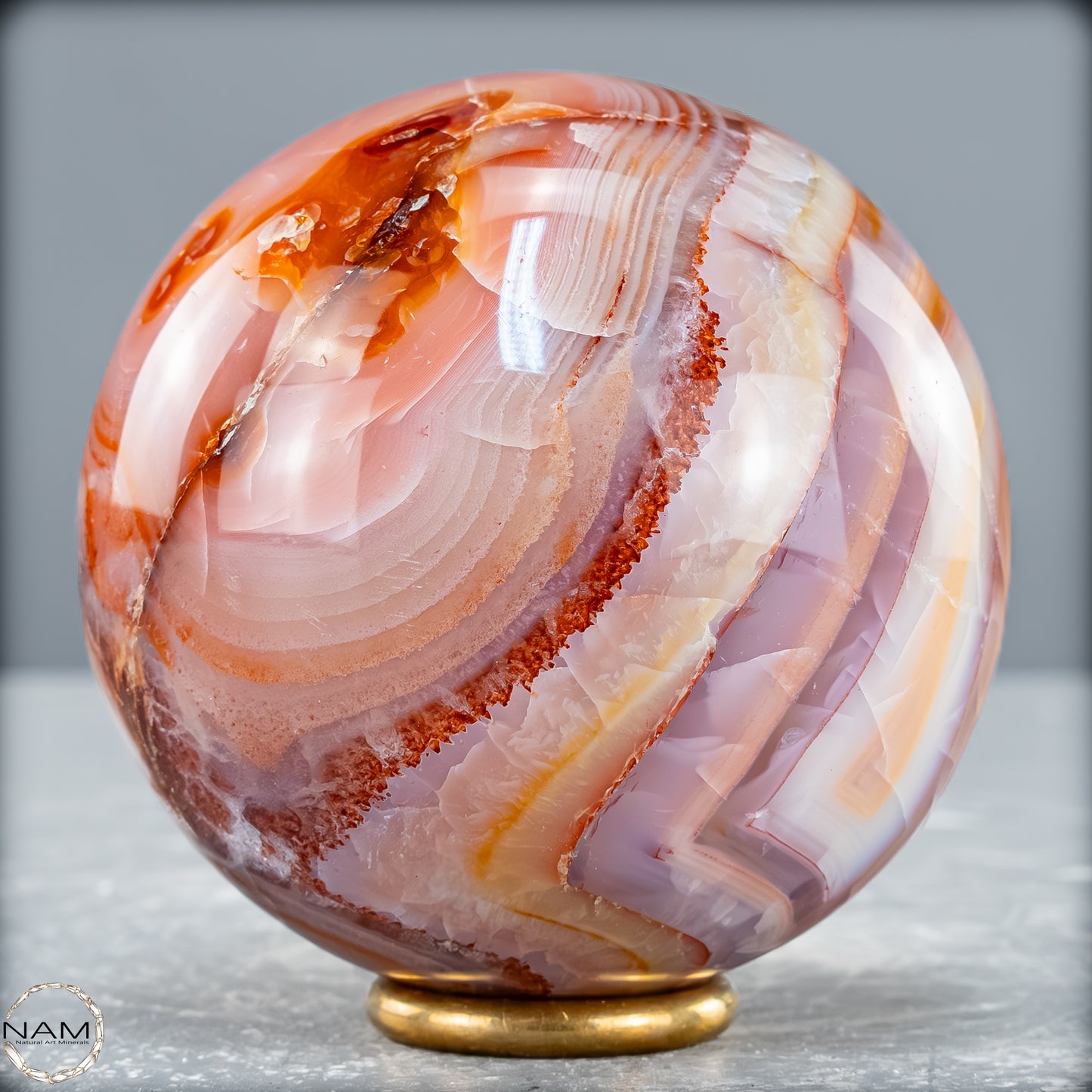 Natürliche Mehrfabige Carneol Kristall Kugel - 450,38 g