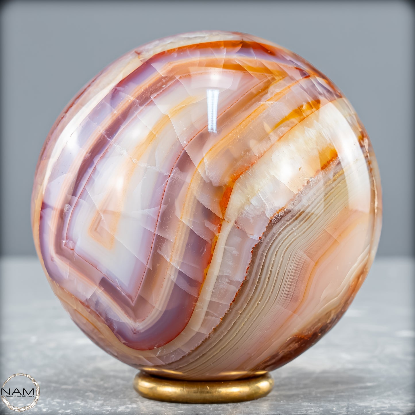 Natürliche Mehrfabige Carneol Kristall Kugel - 450,38 g