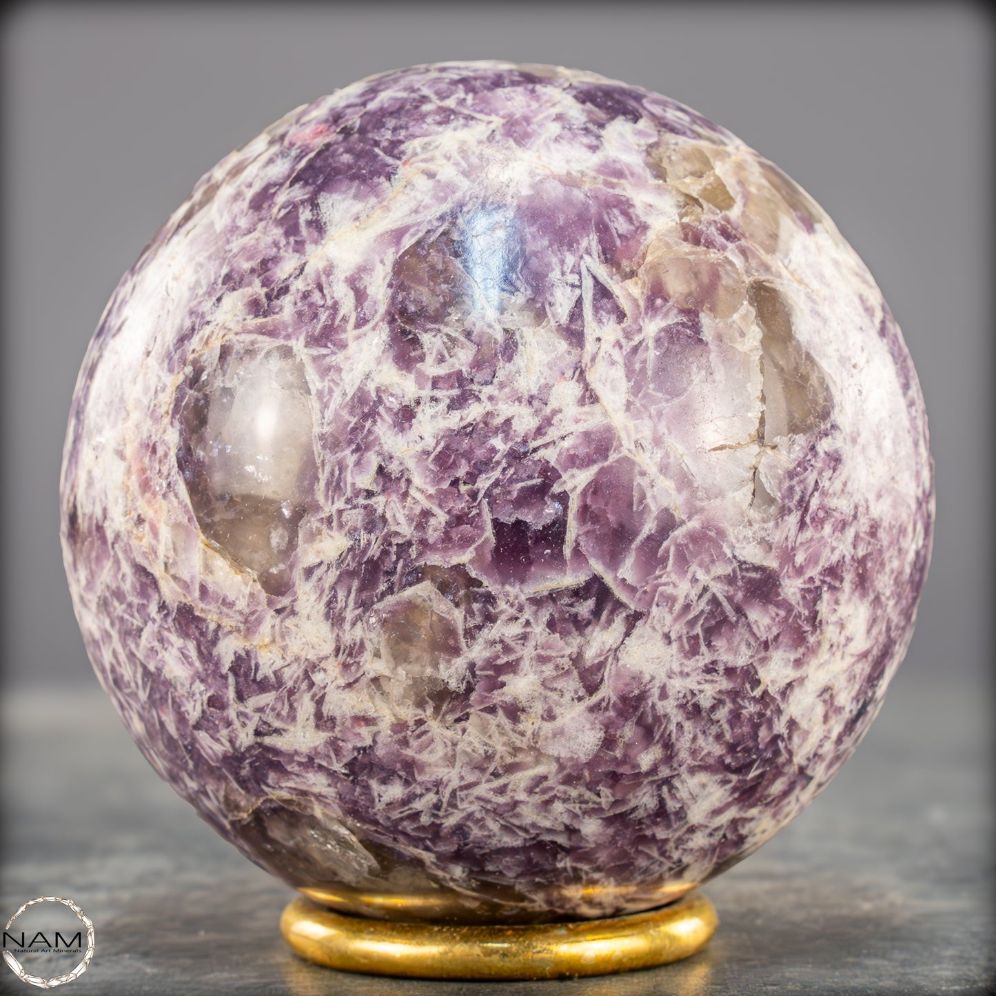 Natürliche Einhornstein - Lepidolit Kristall-Kugel - 850,77g - 84mm