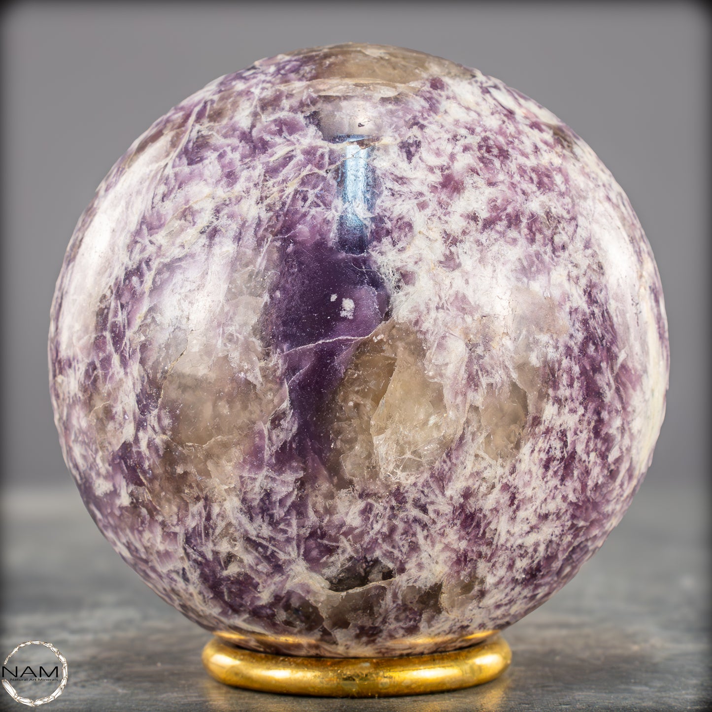 Natürliche Einhornstein - Lepidolit Kristall-Kugel - 850,77g - 84mm