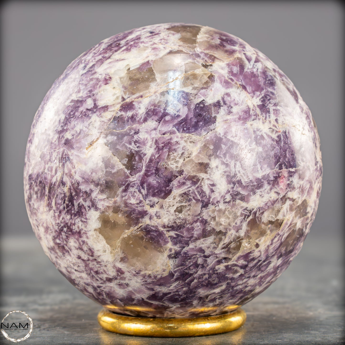 Natürliche Einhornstein - Lepidolit Kristall-Kugel - 850,77g - 84mm