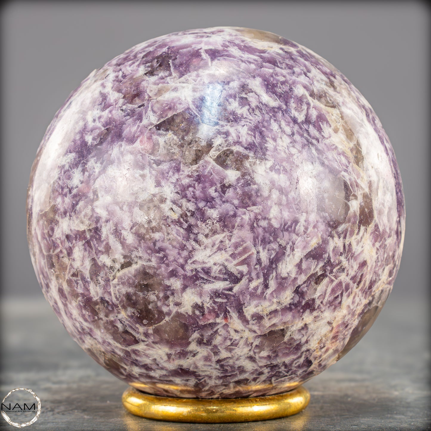 Natürliche Einhornstein - Lepidolit Kristall-Kugel - 850,77g - 84mm