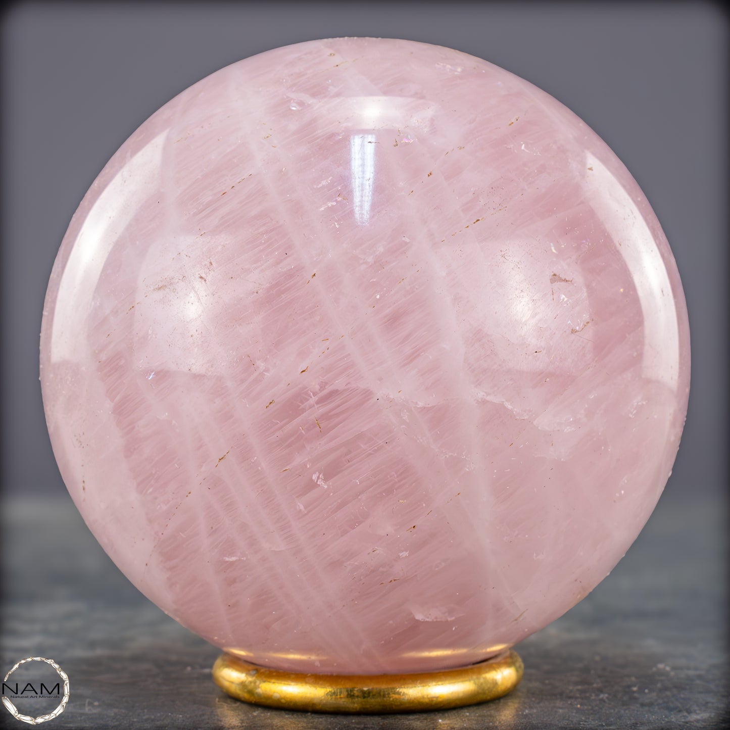 Natürliche Rosenquarz Kristall-Kugel aus Brasilien - 907,68g - 88mm