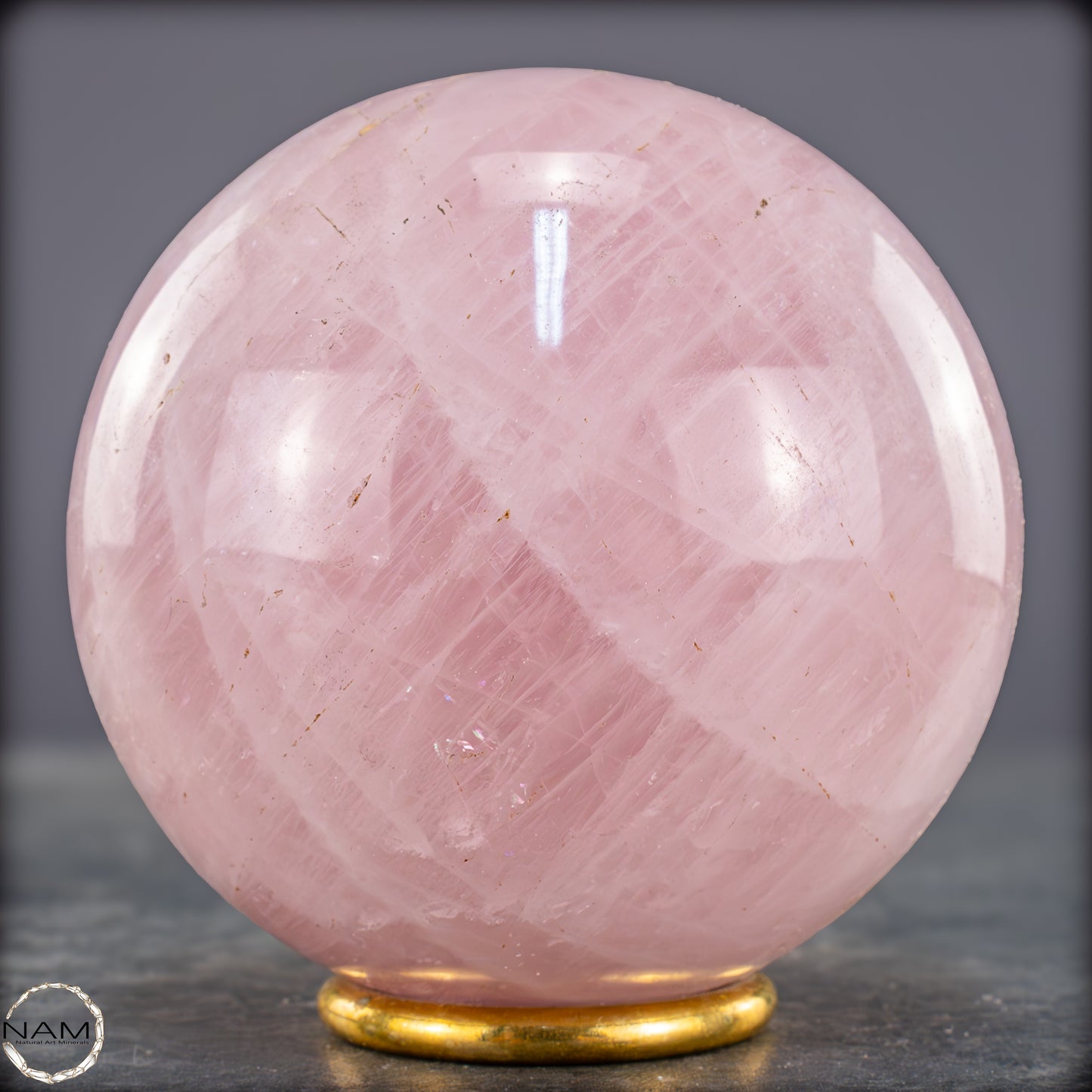 Natürliche Rosenquarz Kristall-Kugel aus Brasilien - 907,68g - 88mm