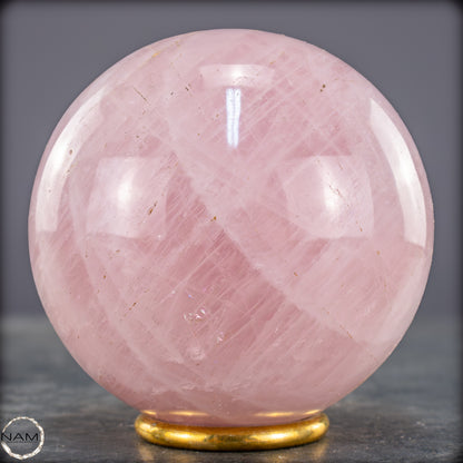 Natürliche Rosenquarz Kristall-Kugel aus Brasilien - 907,68g - 88mm