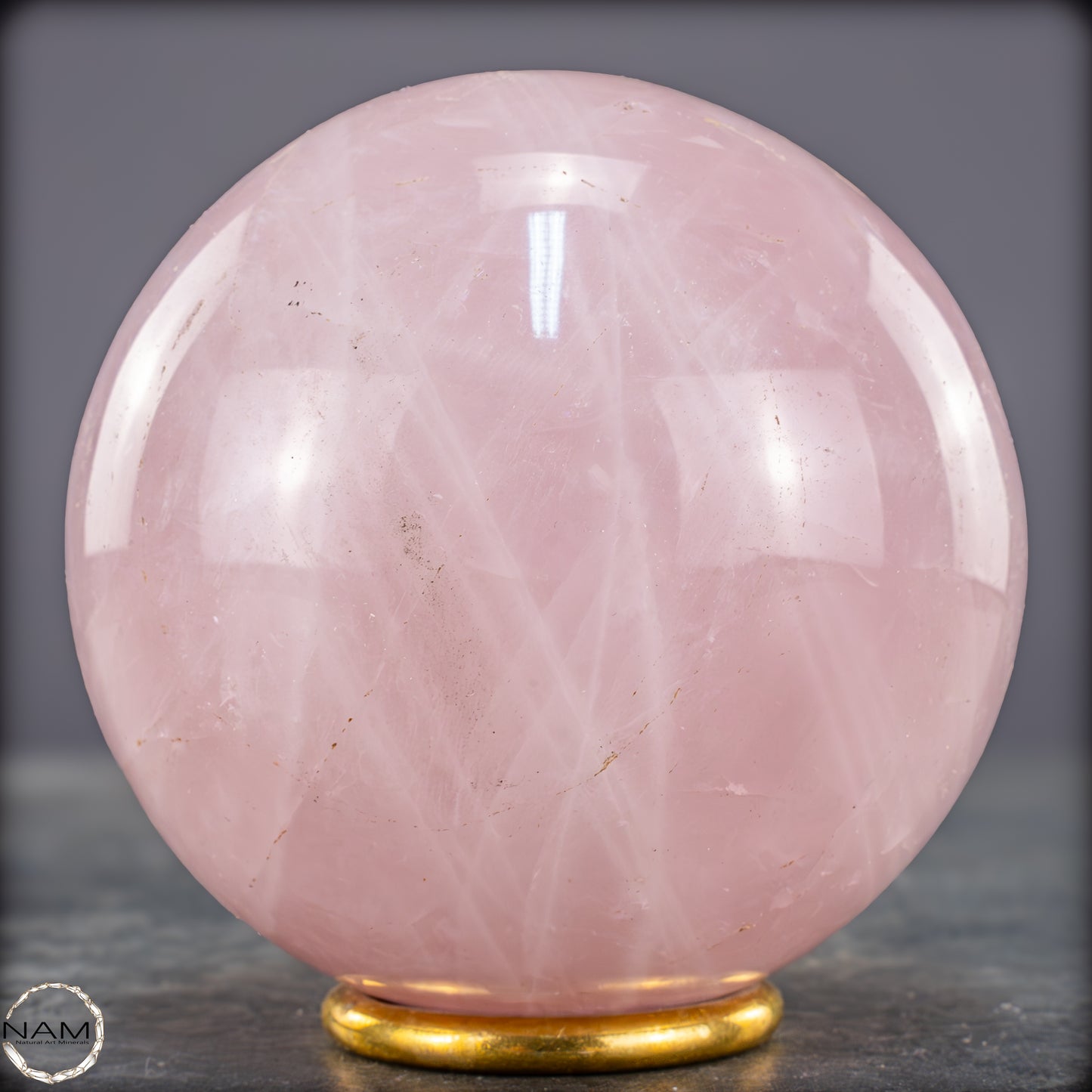 Natürliche Rosenquarz Kristall-Kugel aus Brasilien - 907,68g - 88mm