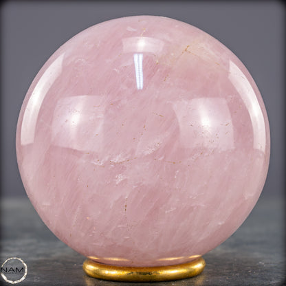 Natürliche Rosenquarz Kristall-Kugel aus Brasilien - 907,68g - 88mm