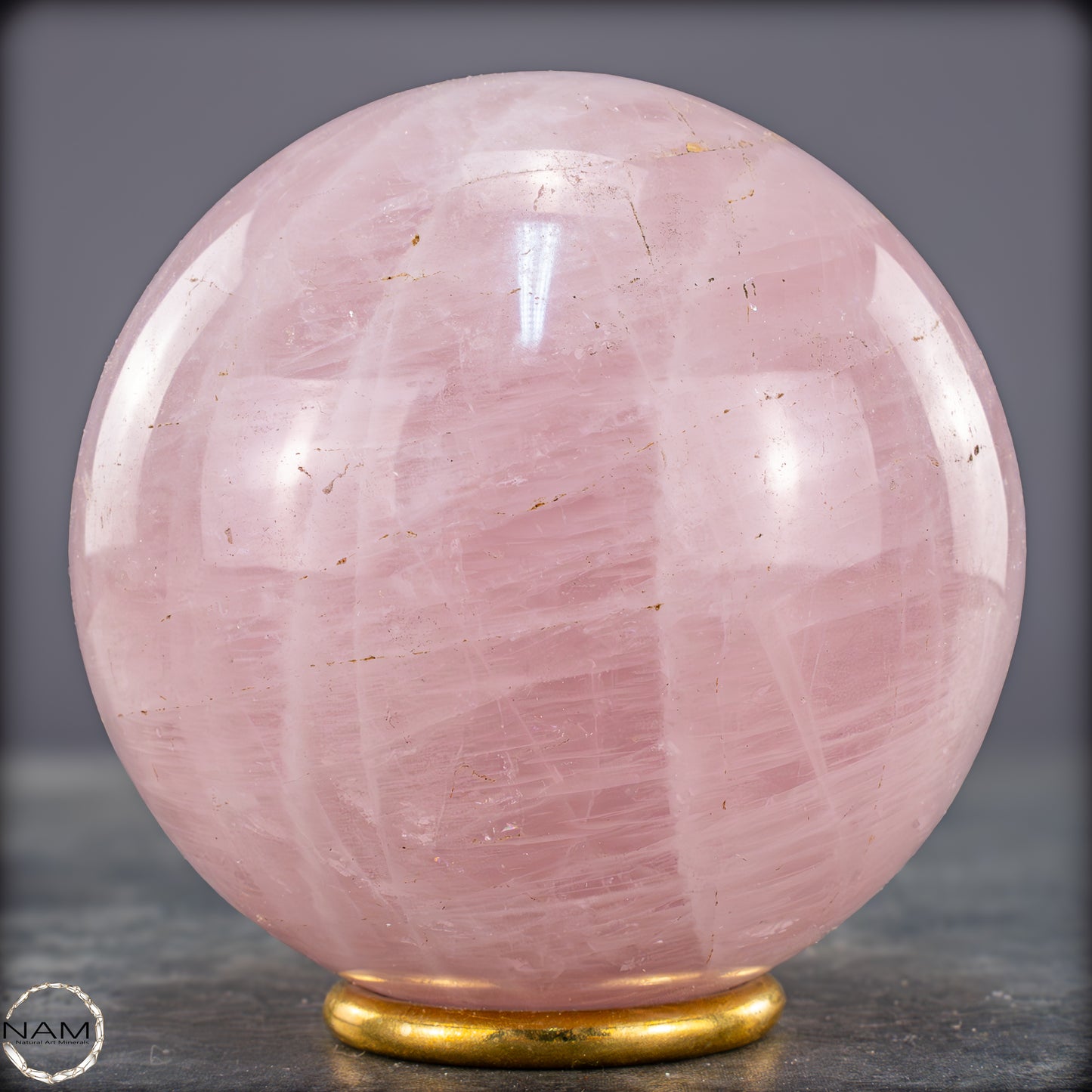 Natürliche Rosenquarz Kristall-Kugel aus Brasilien - 907,68g - 88mm