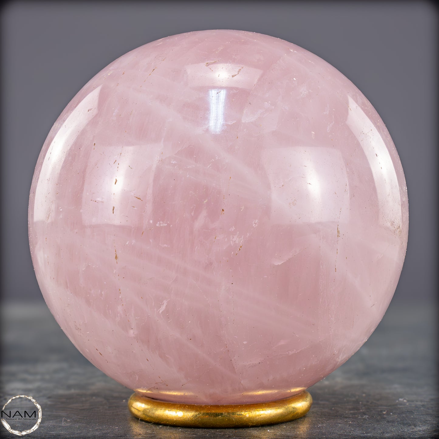 Natürliche Rosenquarz Kristall-Kugel aus Brasilien - 907,68g - 88mm