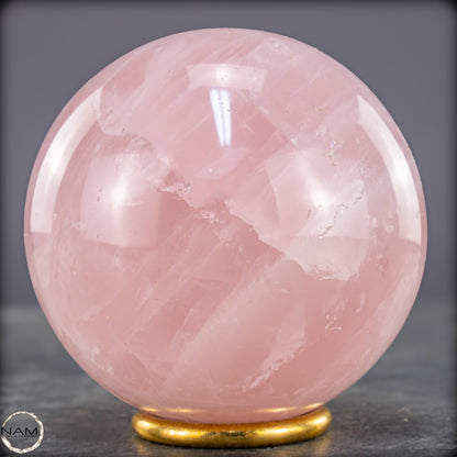 Natürliche Rosenquarz Kristall-Kugel aus Brasilien - 825,09g - 84mm