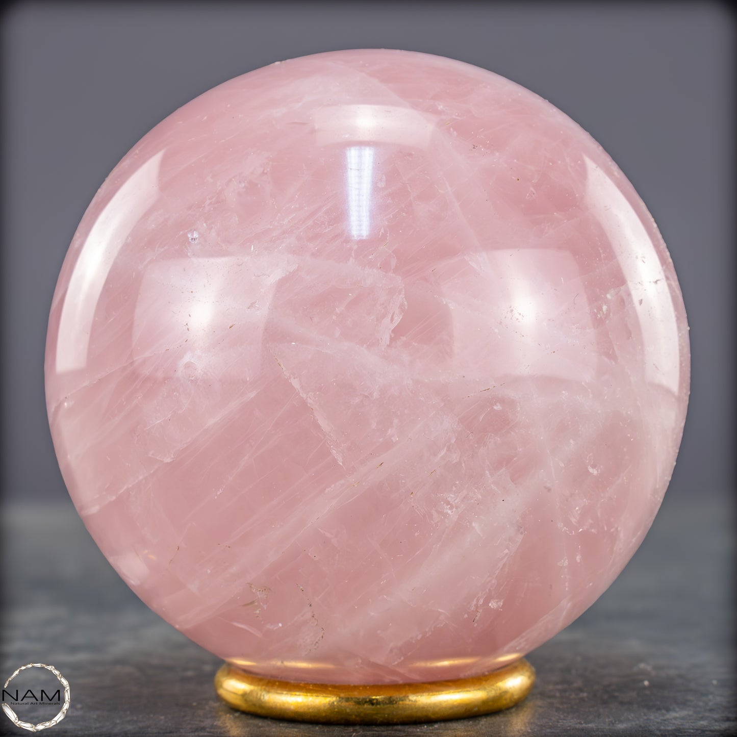 Natürliche Rosenquarz Kristall-Kugel aus Brasilien - 825,09g - 84mm