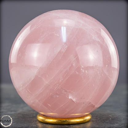 Natürliche Rosenquarz Kristall-Kugel aus Brasilien - 825,09g - 84mm