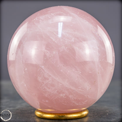 Natürliche Rosenquarz Kristall-Kugel aus Brasilien - 825,09g - 84mm