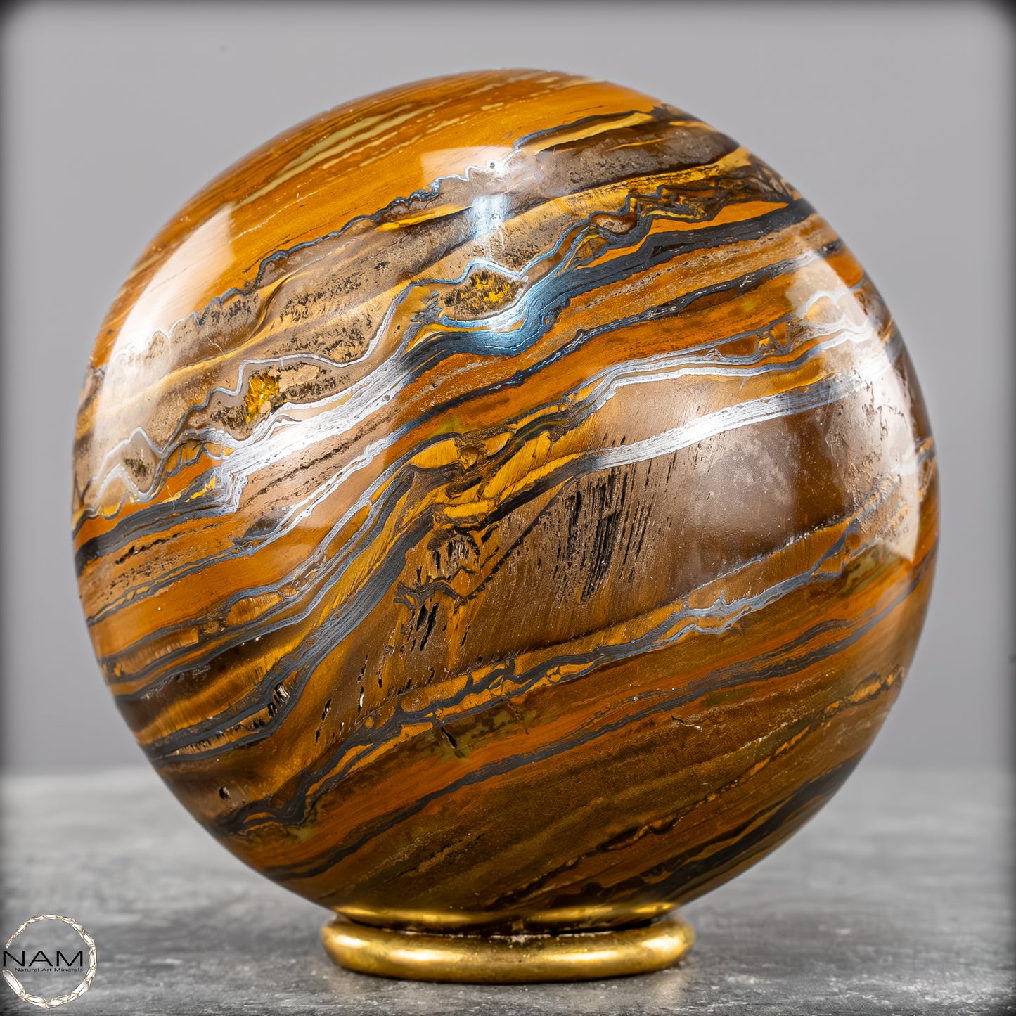 Natürliche Tigerauge-Kugel -1510,62g