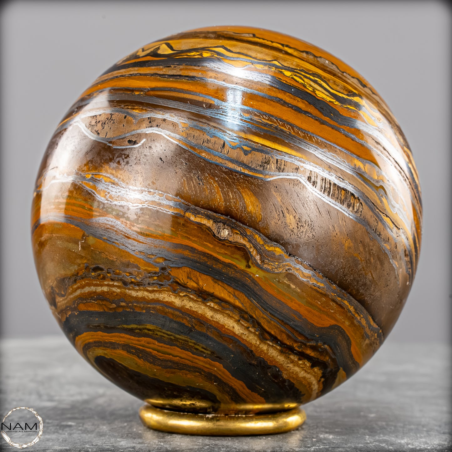 Natürliche Tigerauge-Kugel -1510,62g