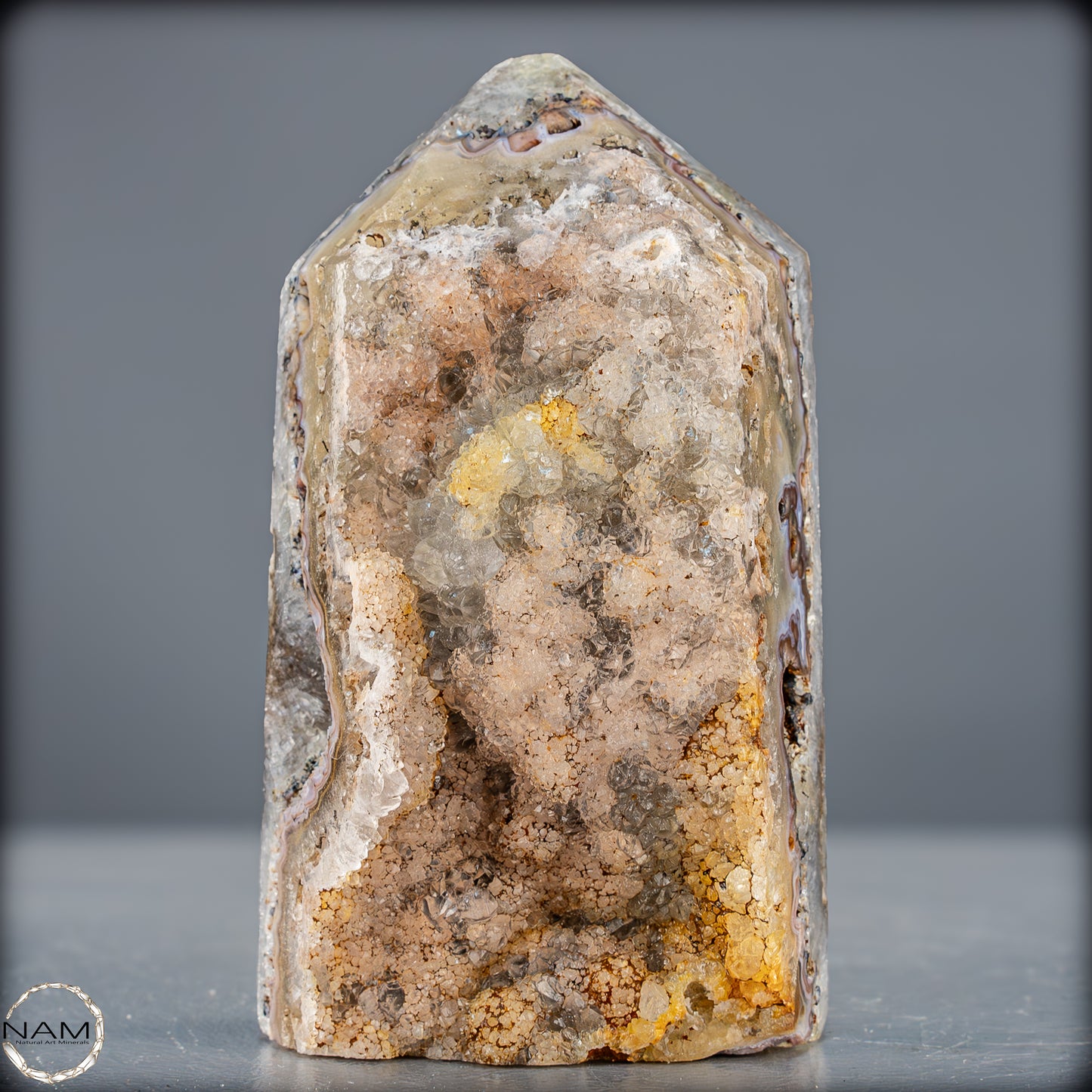 Natürlicher Achat-Kristall Obelisk aus Indonesien, selten - 710,94g