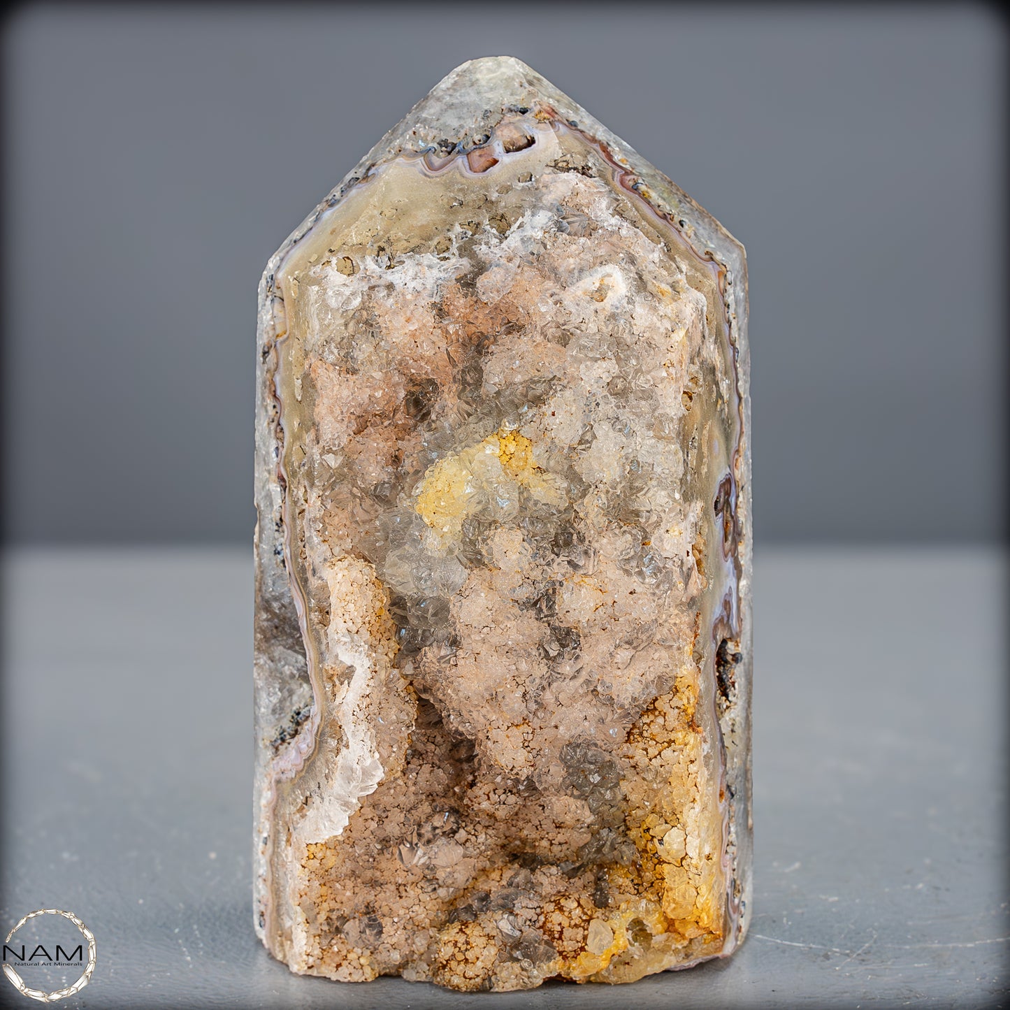 Natürlicher Achat-Kristall Obelisk aus Indonesien, selten - 710,94g