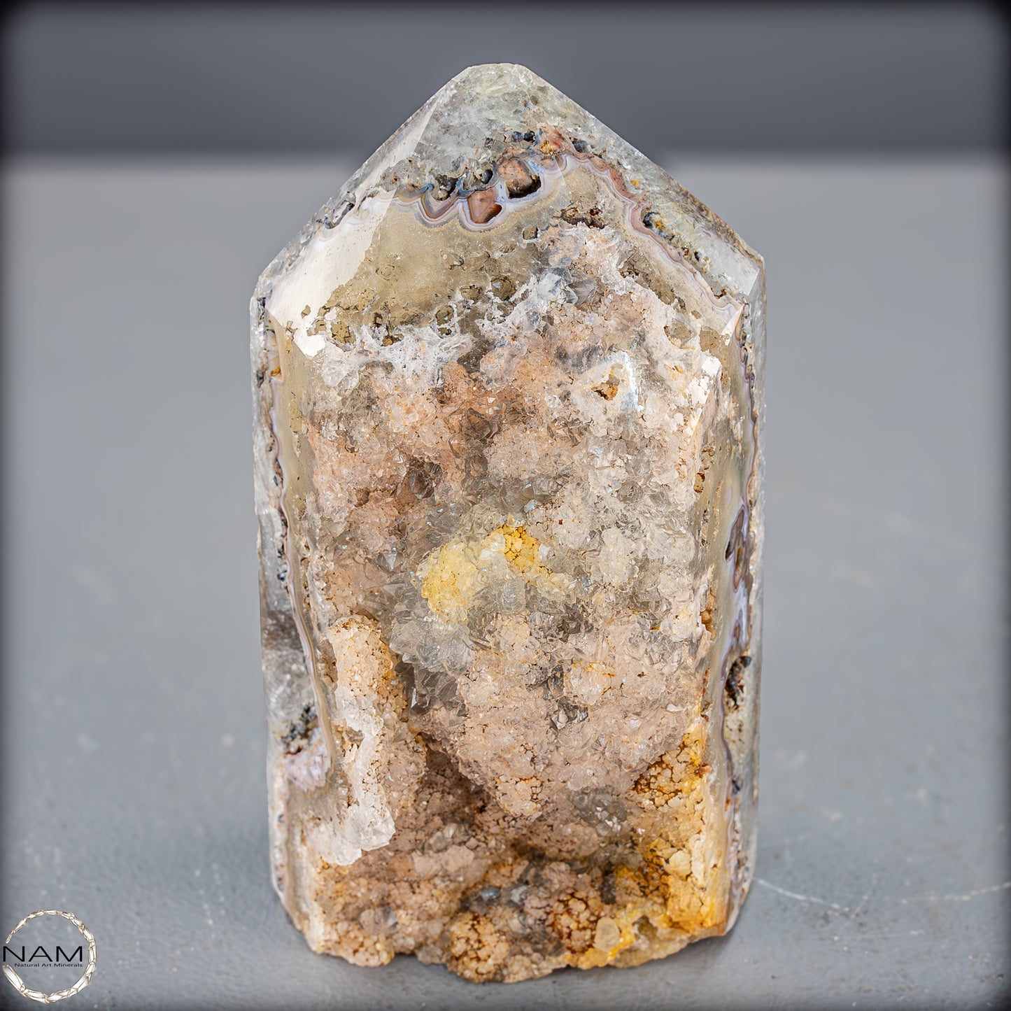 Natürlicher Achat-Kristall Obelisk aus Indonesien, selten - 710,94g