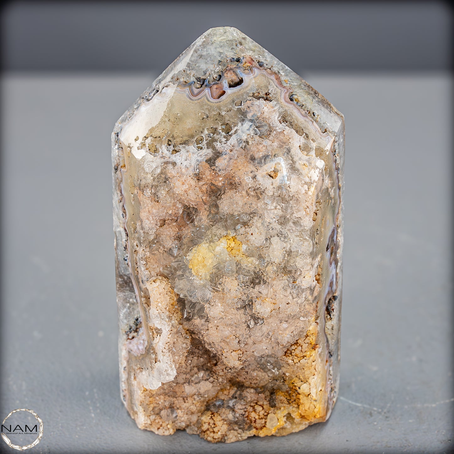 Natürlicher Achat-Kristall Obelisk aus Indonesien, selten - 710,94g