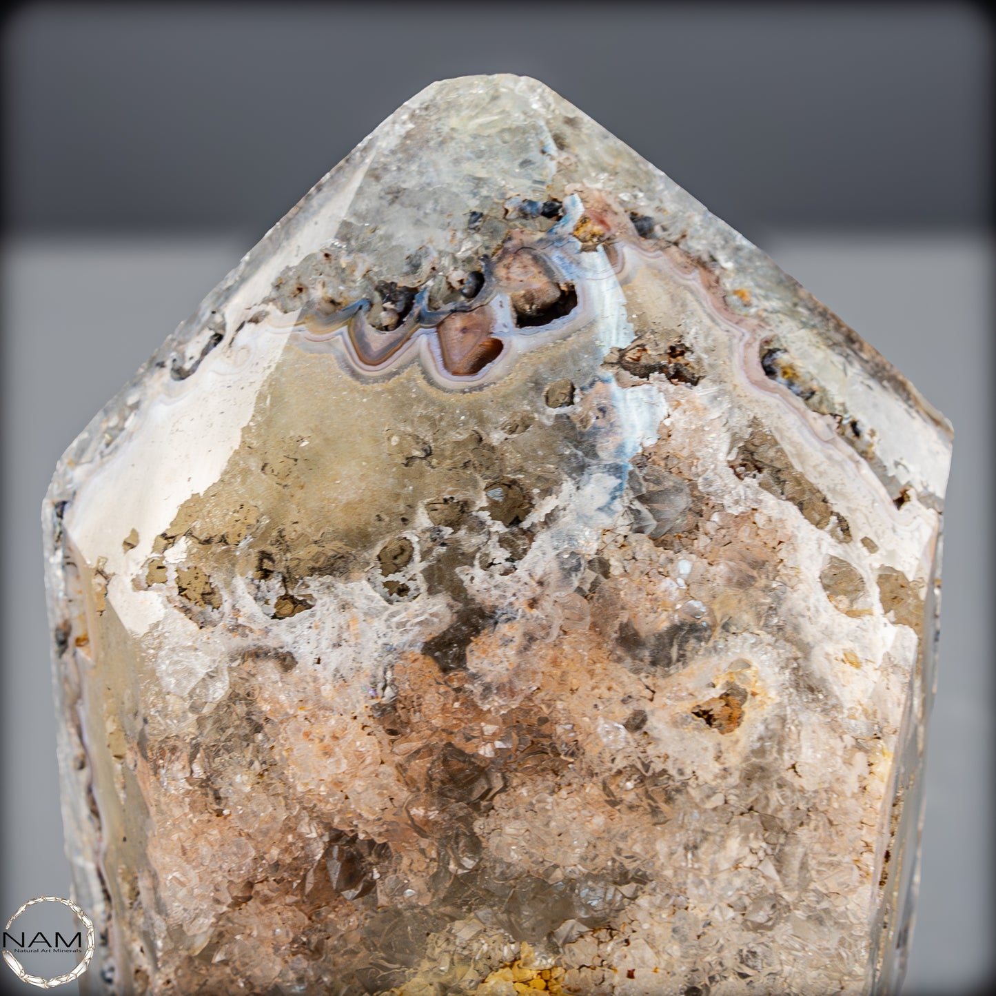 Natürlicher Achat-Kristall Obelisk aus Indonesien, selten - 710,94g