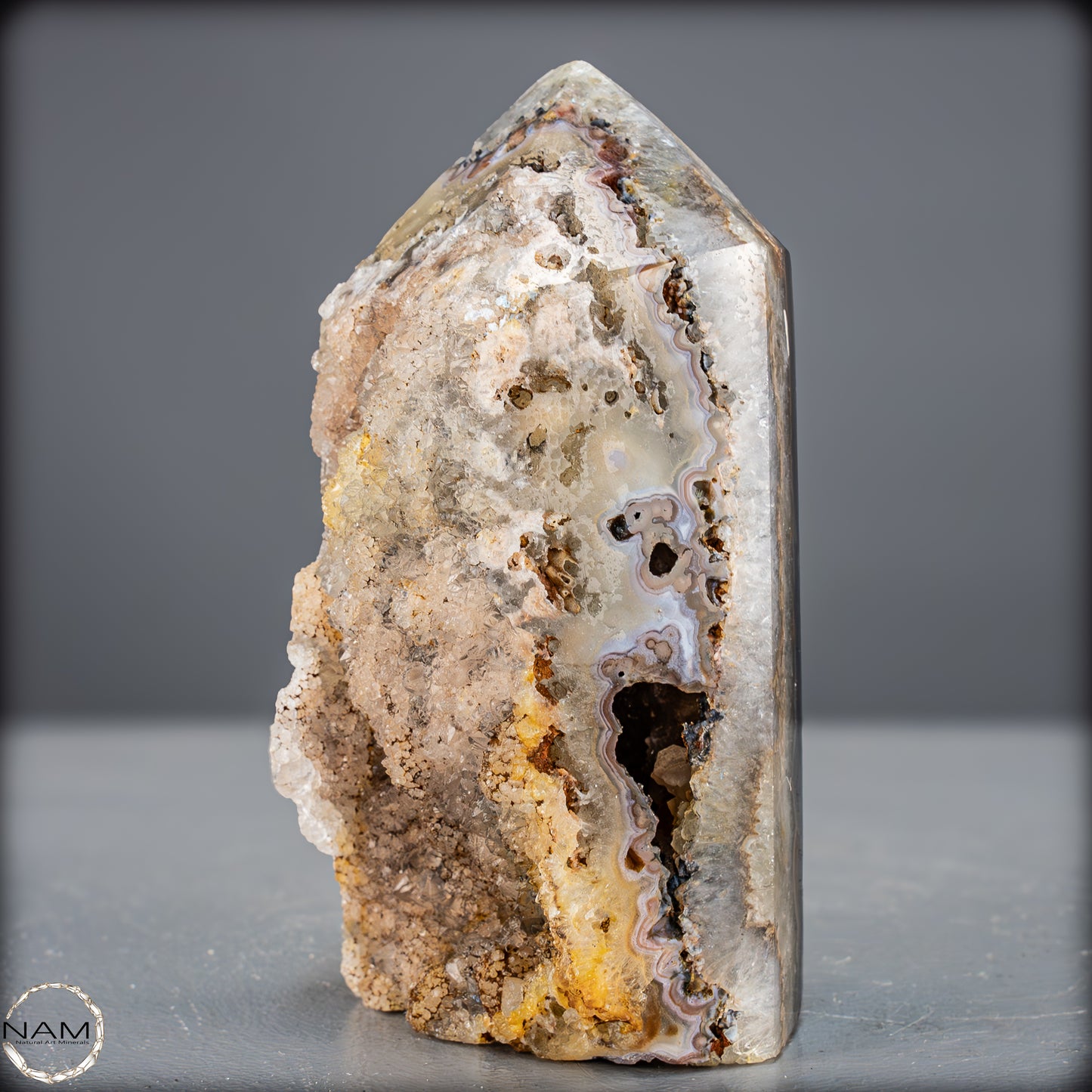 Natürlicher Achat-Kristall Obelisk aus Indonesien, selten - 710,94g