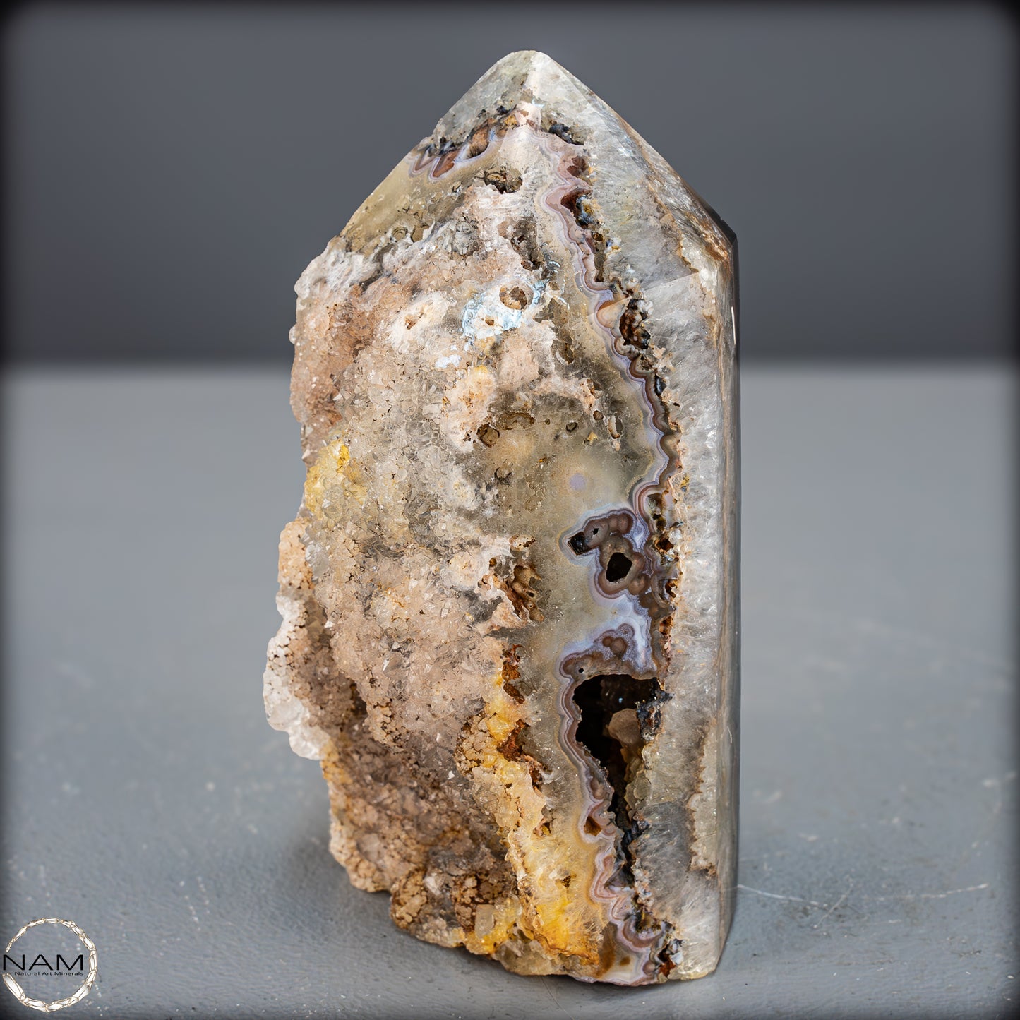 Natürlicher Achat-Kristall Obelisk aus Indonesien, selten - 710,94g