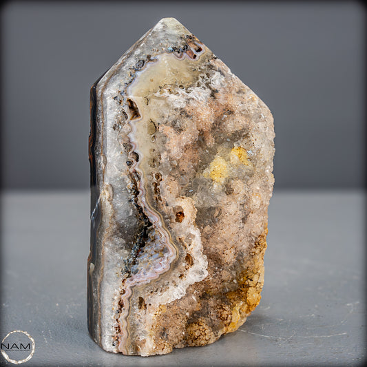 Natürlicher Achat-Kristall Obelisk aus Indonesien, selten - 710,94g