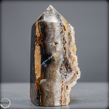 Natürlicher Achat-Kristall Obelisk aus Indonesien, selten - 710,94g