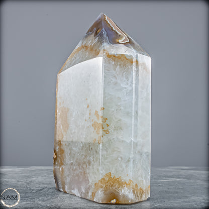 Natürlicher Achat Chalcedony Obelisk Kristall mit Druse aus Brasilien – Meisterwerk der Natur in höchster Qualität - 1639,21g