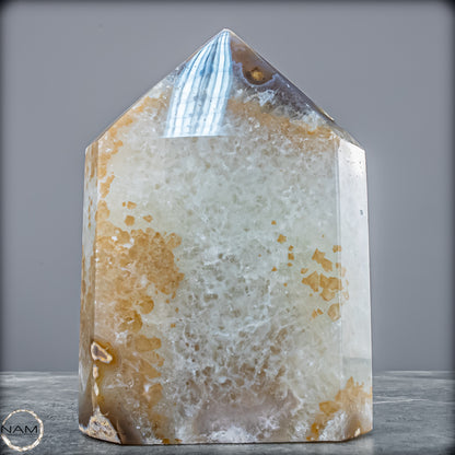 Natürlicher Achat Chalcedony Obelisk Kristall mit Druse aus Brasilien – Meisterwerk der Natur in höchster Qualität - 1639,21g