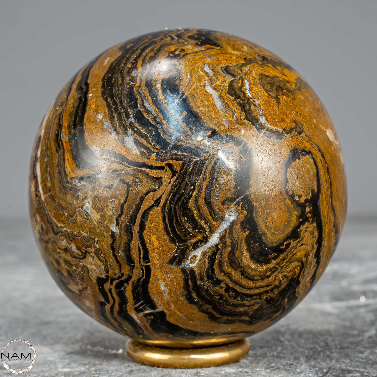 Natürliche Stromatolith (Fossile Algen) Kugel - 474,35g - 70mm
