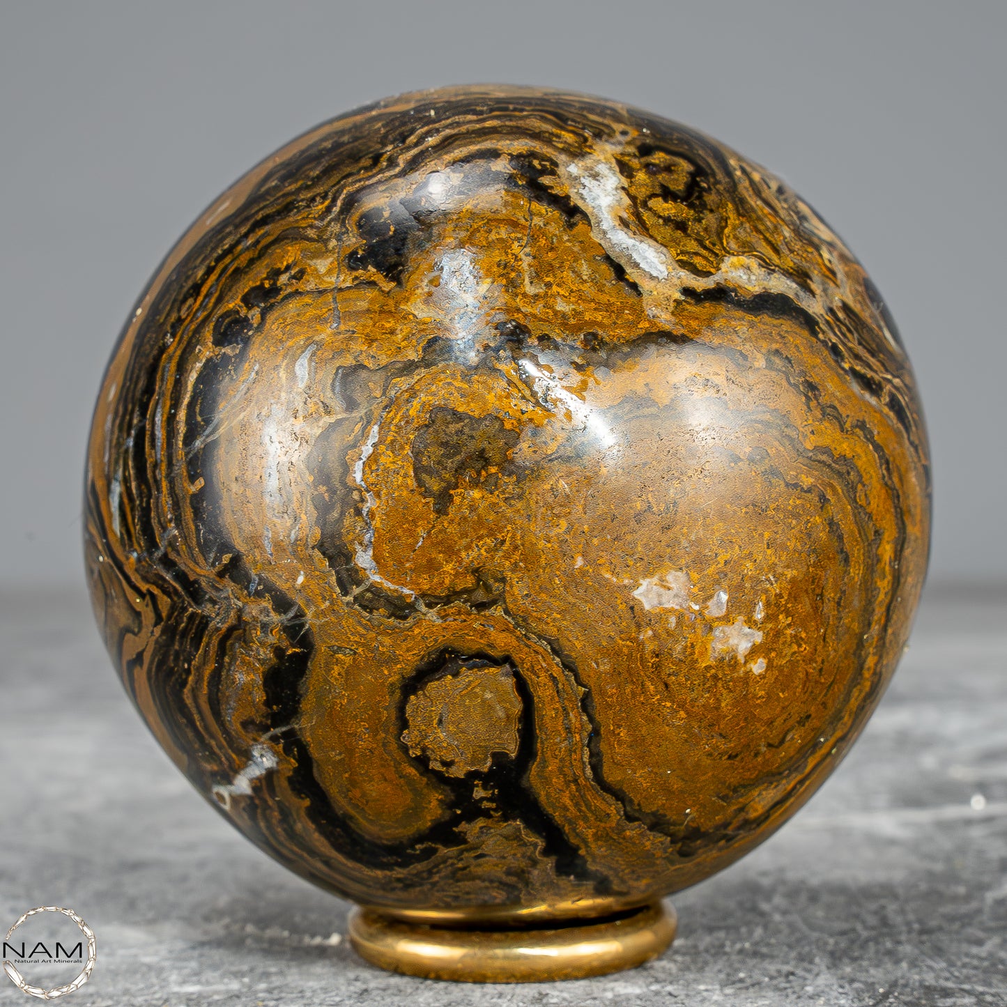 Natürliche Stromatolith (Fossile Algen) Kugel - 474,35g - 70mm