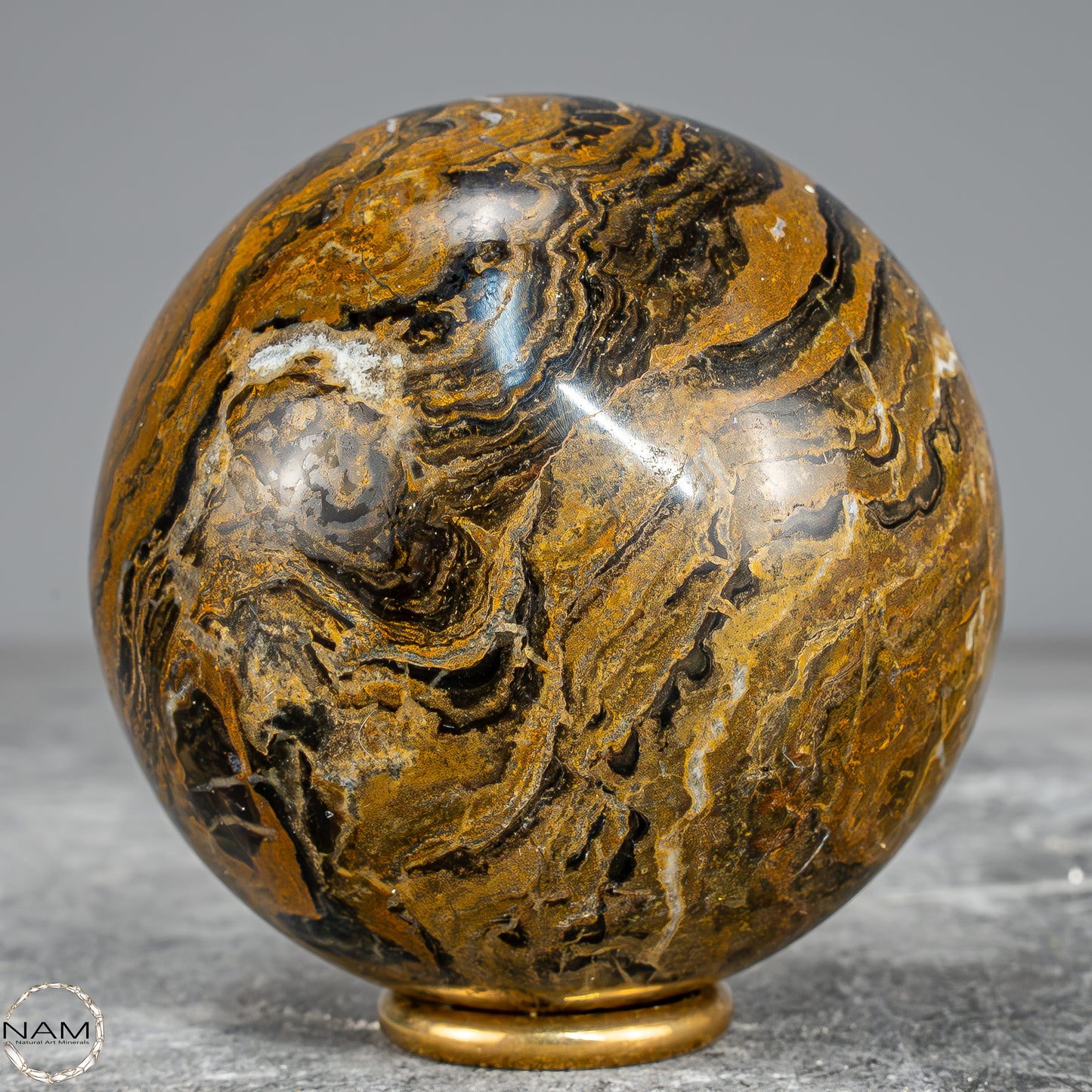 Natürliche Stromatolith (Fossile Algen) Kugel - 474,35g - 70mm