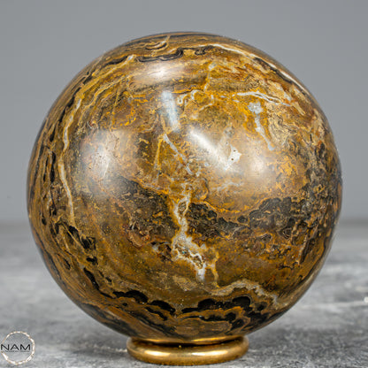 Natürliche Stromatolith (Fossile Algen) Kugel - 474,35g - 70mm