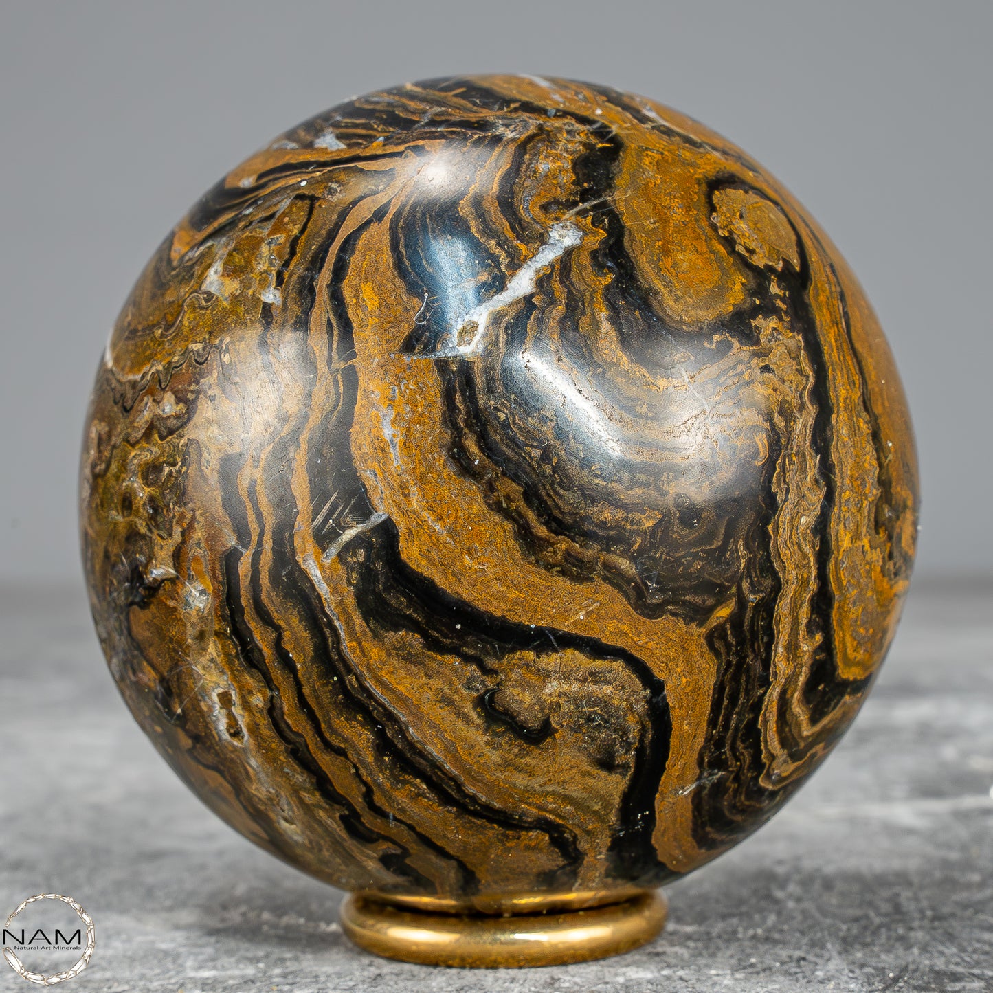 Natürliche Stromatolith (Fossile Algen) Kugel - 474,35g - 70mm