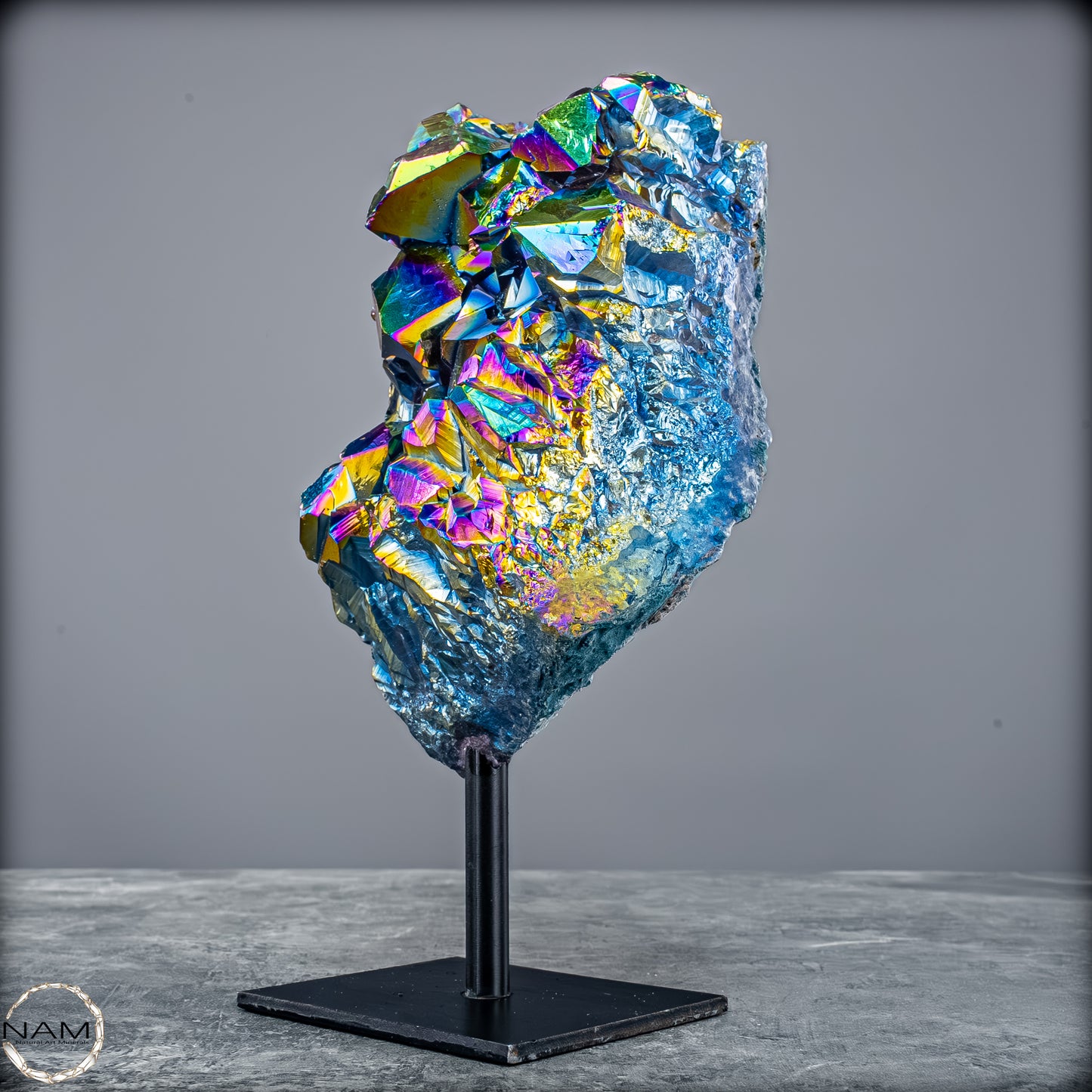 Kristall-Aura-Amethyst auf Ständer – 1712,66g