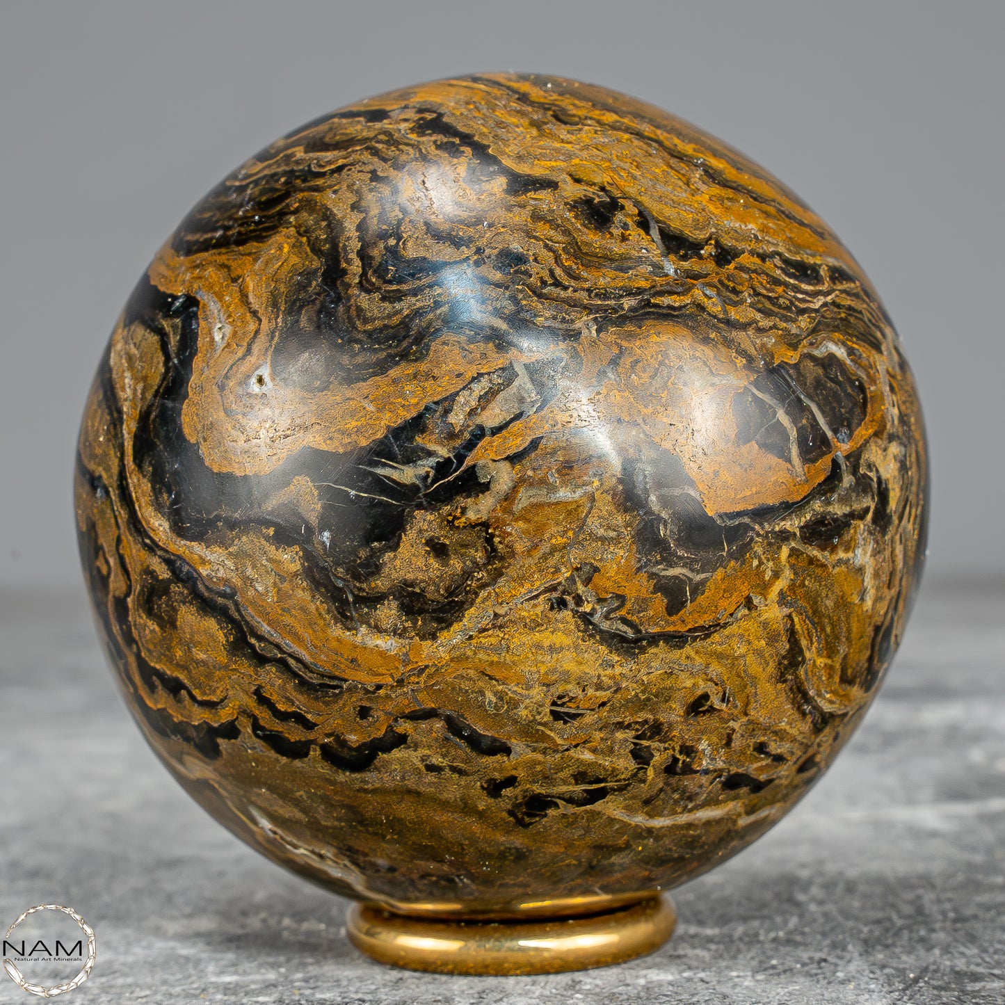 Natürliche Stromatolith (Fossile Algen) Kugel - 474,35g - 70mm