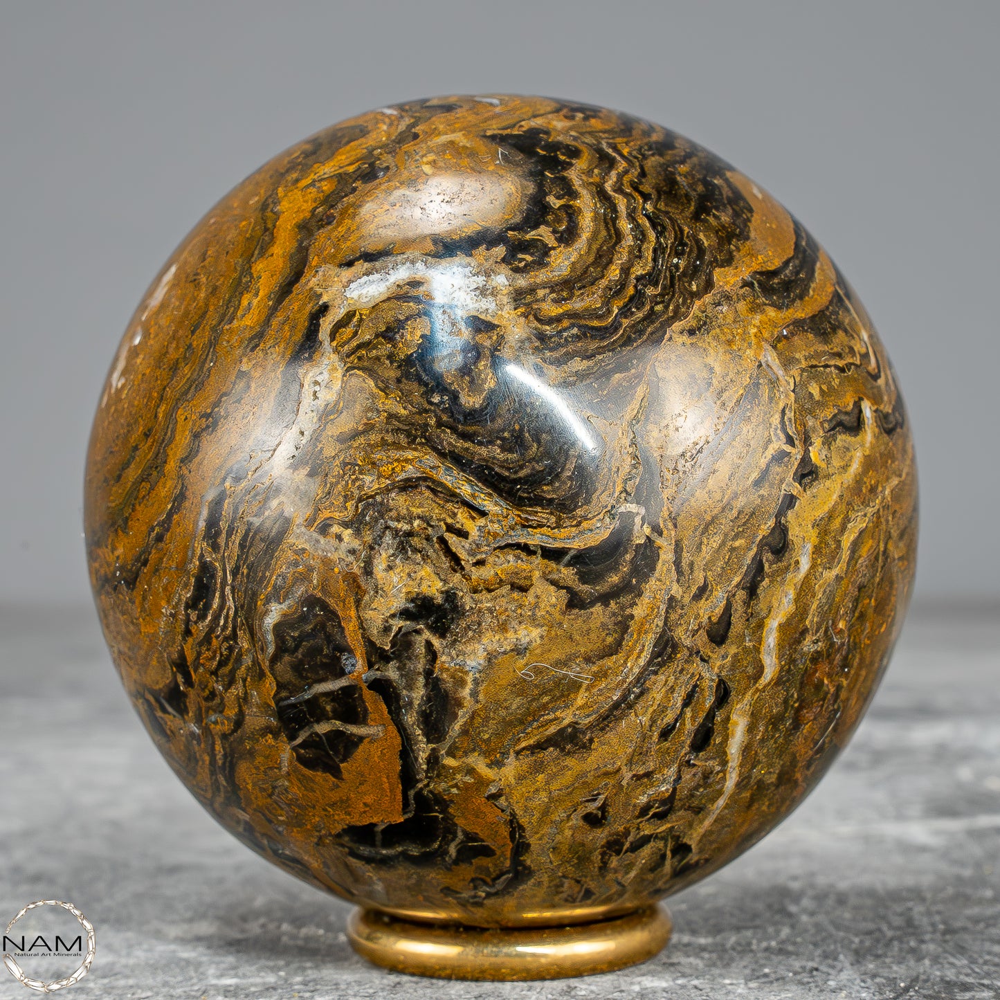 Natürliche Stromatolith (Fossile Algen) Kugel - 474,35g - 70mm
